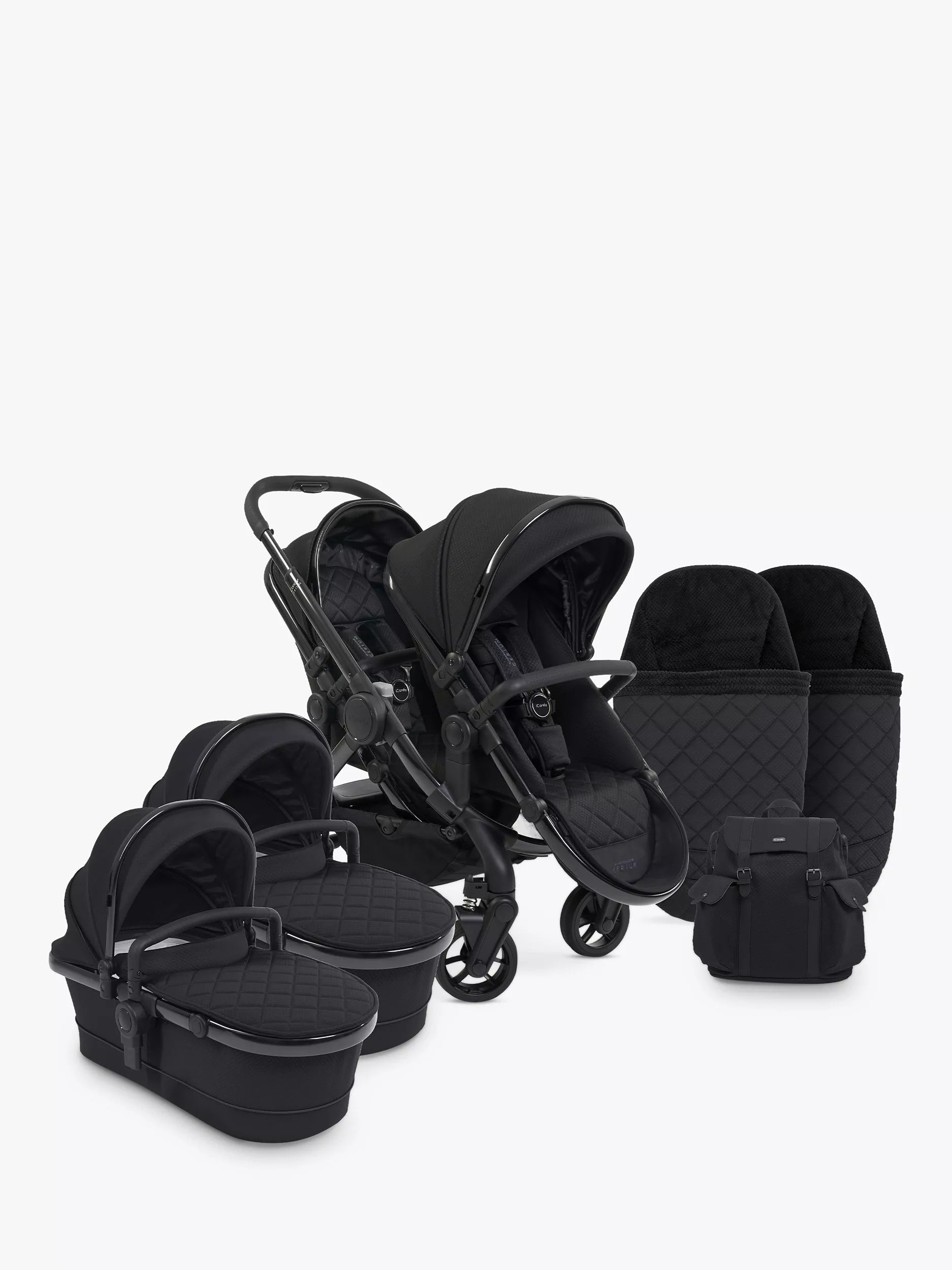 iCandy Peach 7 Designer Collection Twin Pushchair, Carrycot and Accessories Bundle, Cerium - McGrocer