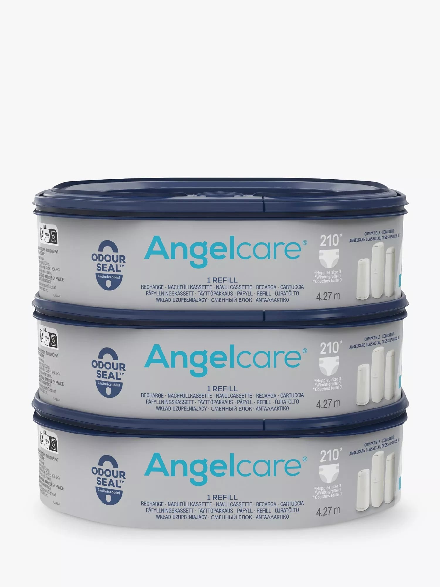 Angelcare Octagonal XL Nappy Bin Refills, Pack of 3 - McGrocer