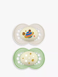 MAM Astro SkinSoft Glow In the Dark Nighttime Soothers, Pack of 2, 6 months - McGrocer