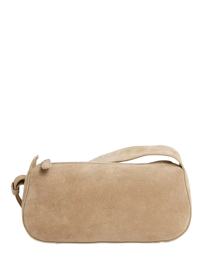Flattered Tuna Suede Shoulder Bag, Sand - McGrocer