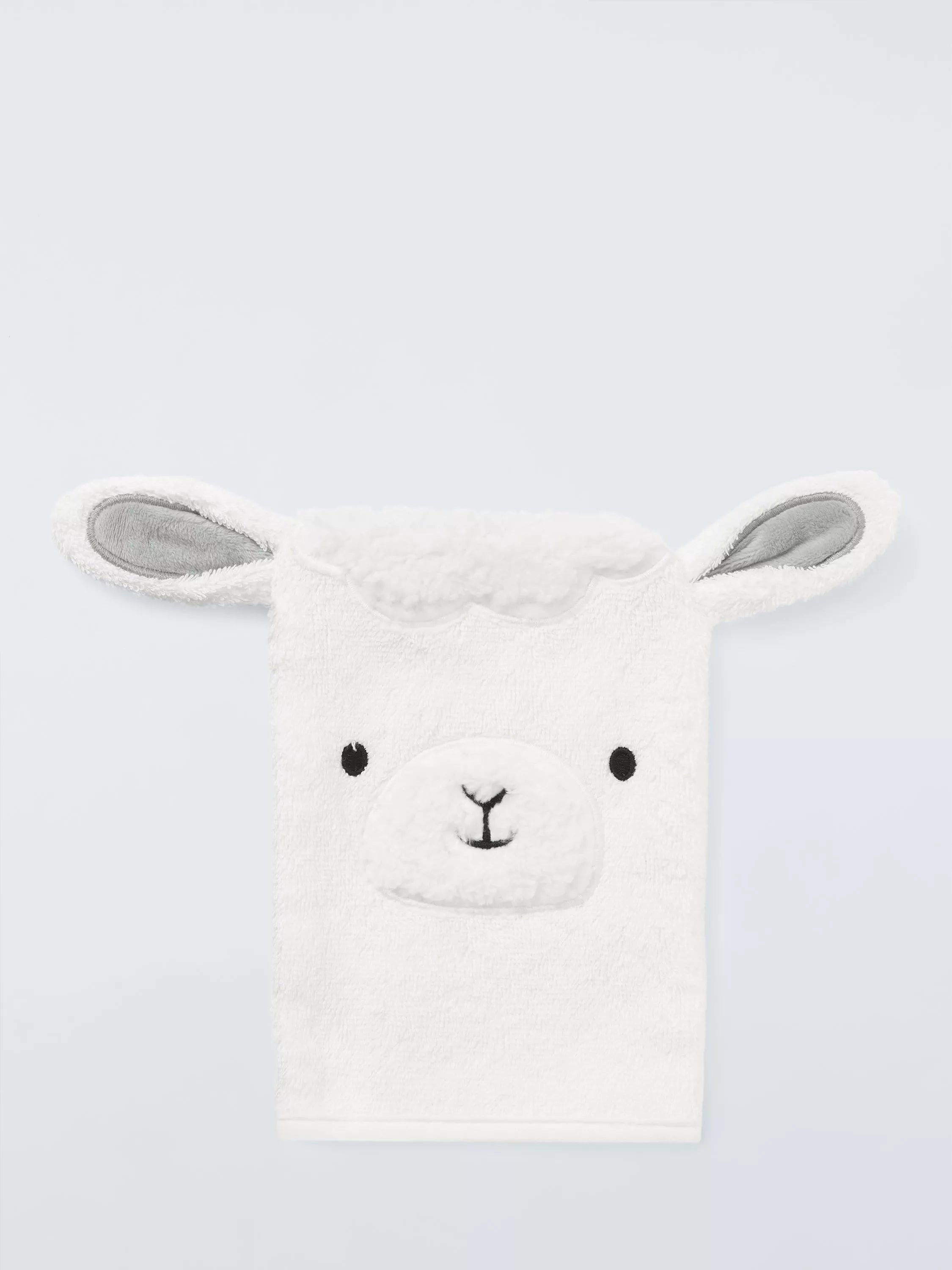 John Lewis Baby Lamb Towelling Mitt, White - McGrocer