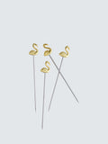 Heres How Flamingo Cocktail Picks Set Of 4 Gold