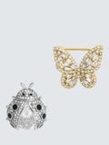 Jon Richard Bug Brooch Pack Of 2 Gold Silver