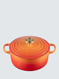 Le Creuset Flamme Doree Cast Iron Round Casserole 24Cm Volcanic