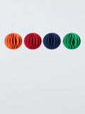 Felt Concertina Baubles Pack Of 4 Multi