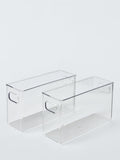 Clear Plastic Storage Box Narrow Set Of 2