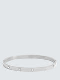 Jon Richard Waterproof Crystal Polished Bangle Silver