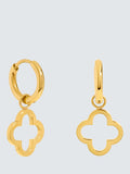 Jon Richard Clover Huggie Hoops Gold