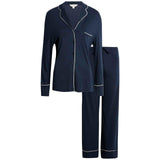 M&S Womens Autograph Cotton Modal Revere Pyjamas, S, Navy