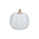 White Earthenware Small Pumpkin Ornament Autumn Halloween