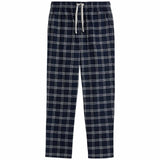 M&S Mens Pure Cotton Checked Pyjama Bottoms, L, Navy