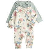 M&S Floral Frill Collar Sleepsuit, 3-6 M, Ivory