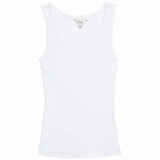 M&S Womens Cotton Rich Ribbed Slim Fit Vest Top, size 8, Soft White