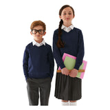 M&S Pure Cotton School Jumper, 7-8 Years, Navy