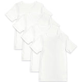 M&S Cotton Short Sleeve Vests, 2-3 Years, White