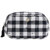 M&S Womens Blue and White Gingham Cosmetic Bag