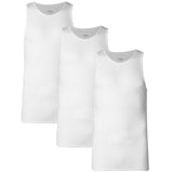 M&S Mens 3 Pack Pure Cotton Sleeveless Vests, XL, White