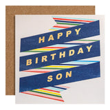 M&S Patterned Son Happy Birthday Card