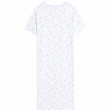 M&S Cotton Modal Long Printed Nightdress, Size L, White Mix