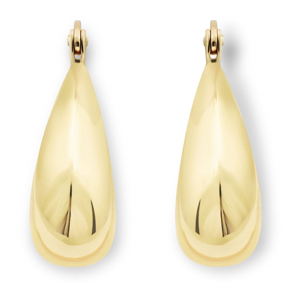 14ct Yellow Gold Teardrop Hoop Earrings - McGrocer
