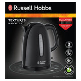 Russell Hobbs Textures Black Plastic Kettle 21271