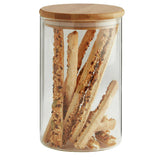 Habitat Round Glass Jar With Bamboo Lid Tall 1L
