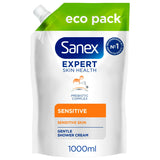 Sanex Expert Skin Health Sensitive Shower Gel Body Wash Refill 1L