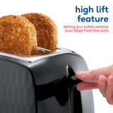 Russell Hobbs Honeycomb 2 Slice Black Plastic Toaster 26061