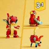 LEGO Creator 3in1 Red Dragon Toy with Animal Figures 31145