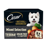 Cesar Natural Goodness Grain Free Adult Wet Dog Food Mix Terrine Tray 8 x 100g