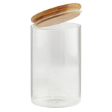 Habitat Round Glass Jar With Bamboo Lid Tall 1L