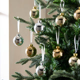 Habitat Pack of 9 Glass Christmas Baubles - Silver & Gold