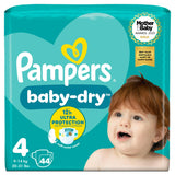 Pampers Baby-Dry Size 4, 44 Nappies, 9-14kg, Essential Pack