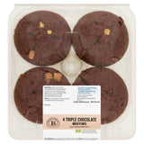 Sainsbury's Triple Chocolate Muffins x4