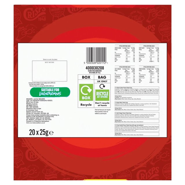 Walkers Classic Variety Multipack Crisps   20 per pack GOODS M&S