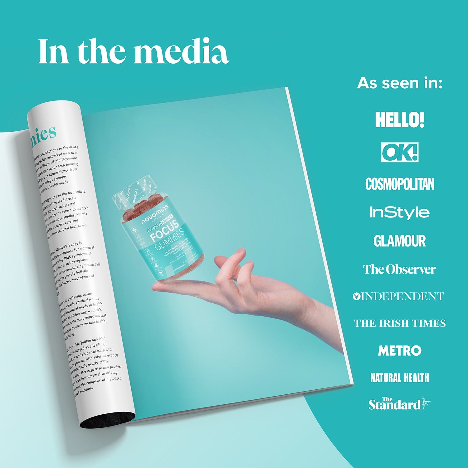 Novomins Focus Strawberry Flavoured 60 Gummies - 998343