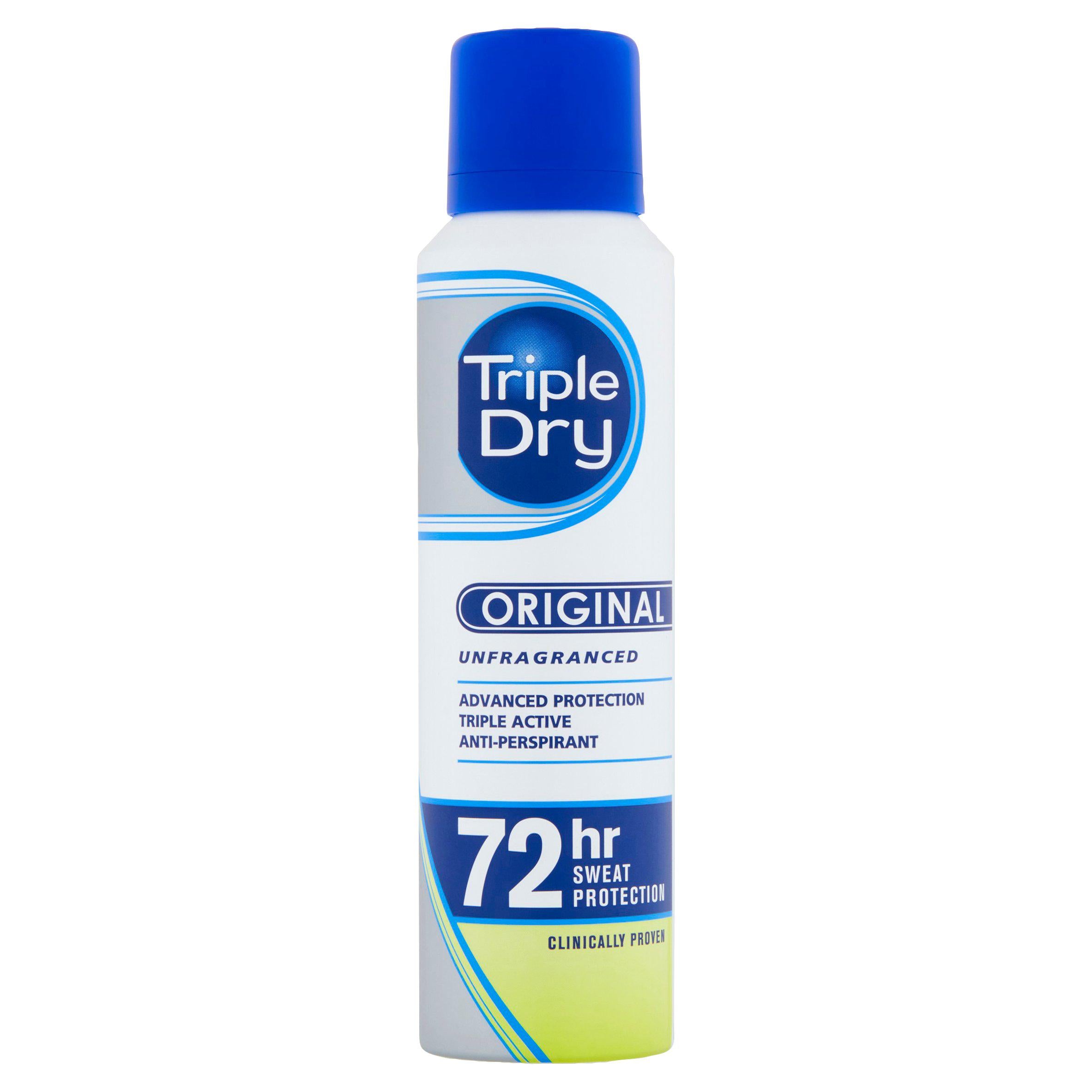 Triple Dry Anti-Perspirant Deodorant, Fragrance Free 150ml Women's Sainsburys