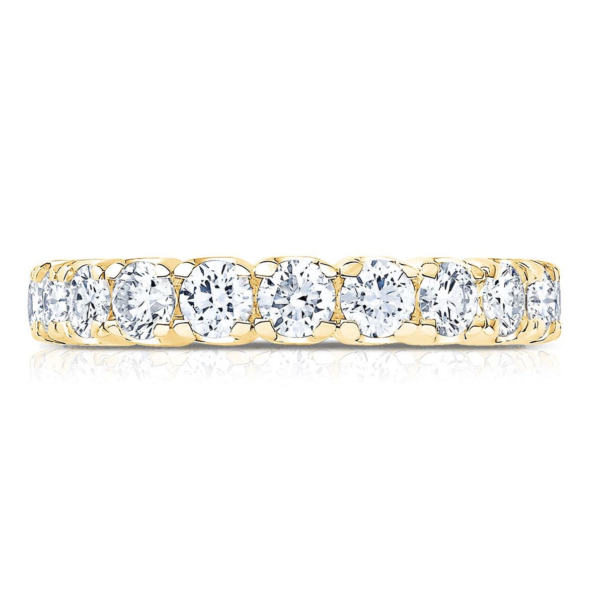 2.00ctw Round Brilliant Cut Diamond Eternity Ring, 18ct Yellow Gold in 6 Sizes - McGrocer