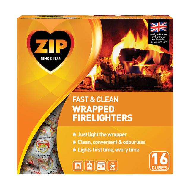 ZIP Odourless Fast & Clean Wrapped Firelighters   16 per pack GOODS M&S