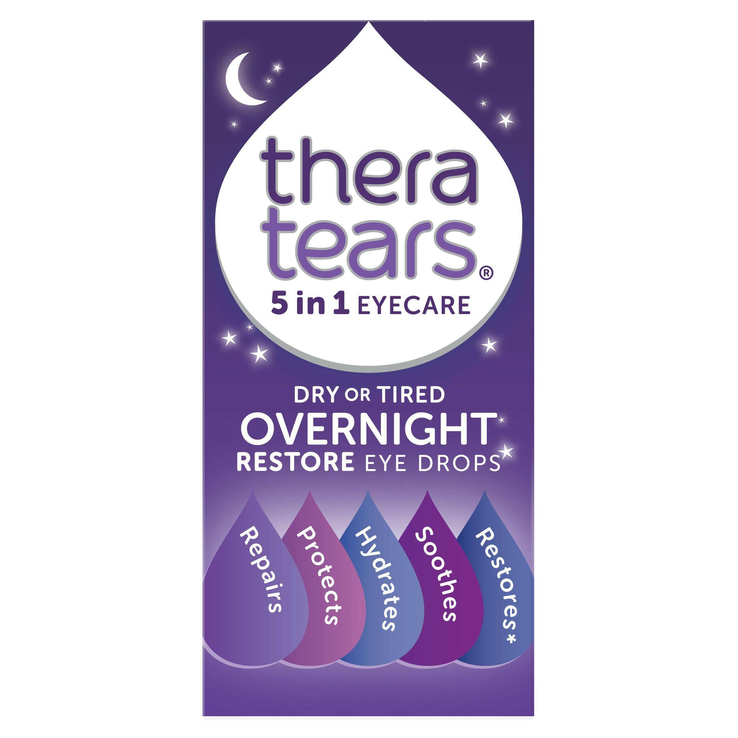 Theratears 5 In 1 Eyecare Dry Or Tired Overnight Restore Eye Drops 10ml GOODS Sainsburys