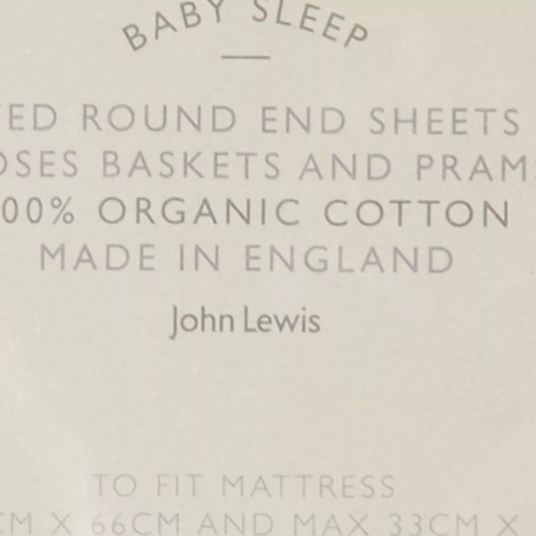 John Lewis GOTS Organic Cotton Fitted Moses Basket Sheet, Pack of 2, 33 x 76cm - McGrocer