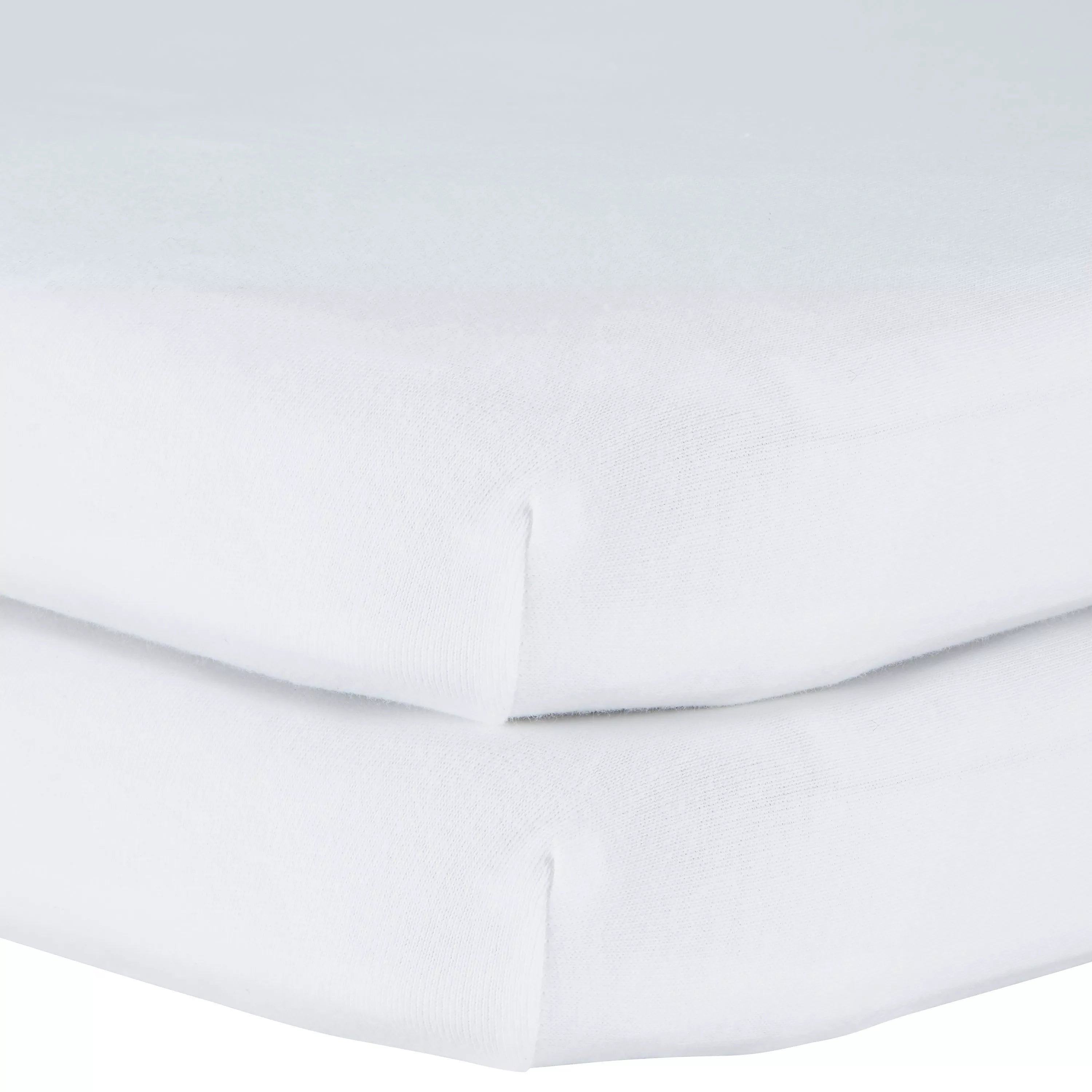 John Lewis GOTS Organic Cotton Fitted Bedside Crib Sheet, Pack of 2, 50 x 83cm - McGrocer