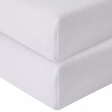 John Lewis Organic Cotton Fitted Travel Cot Sheet, Pack of 2, White - McGrocer
