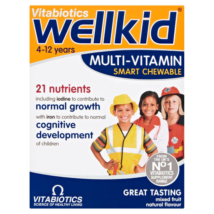 Vitabiotics WellKid Multi-Vitamin Smart Chewable 4-12 Years Chewable Tablets Baby healthcare ASDA