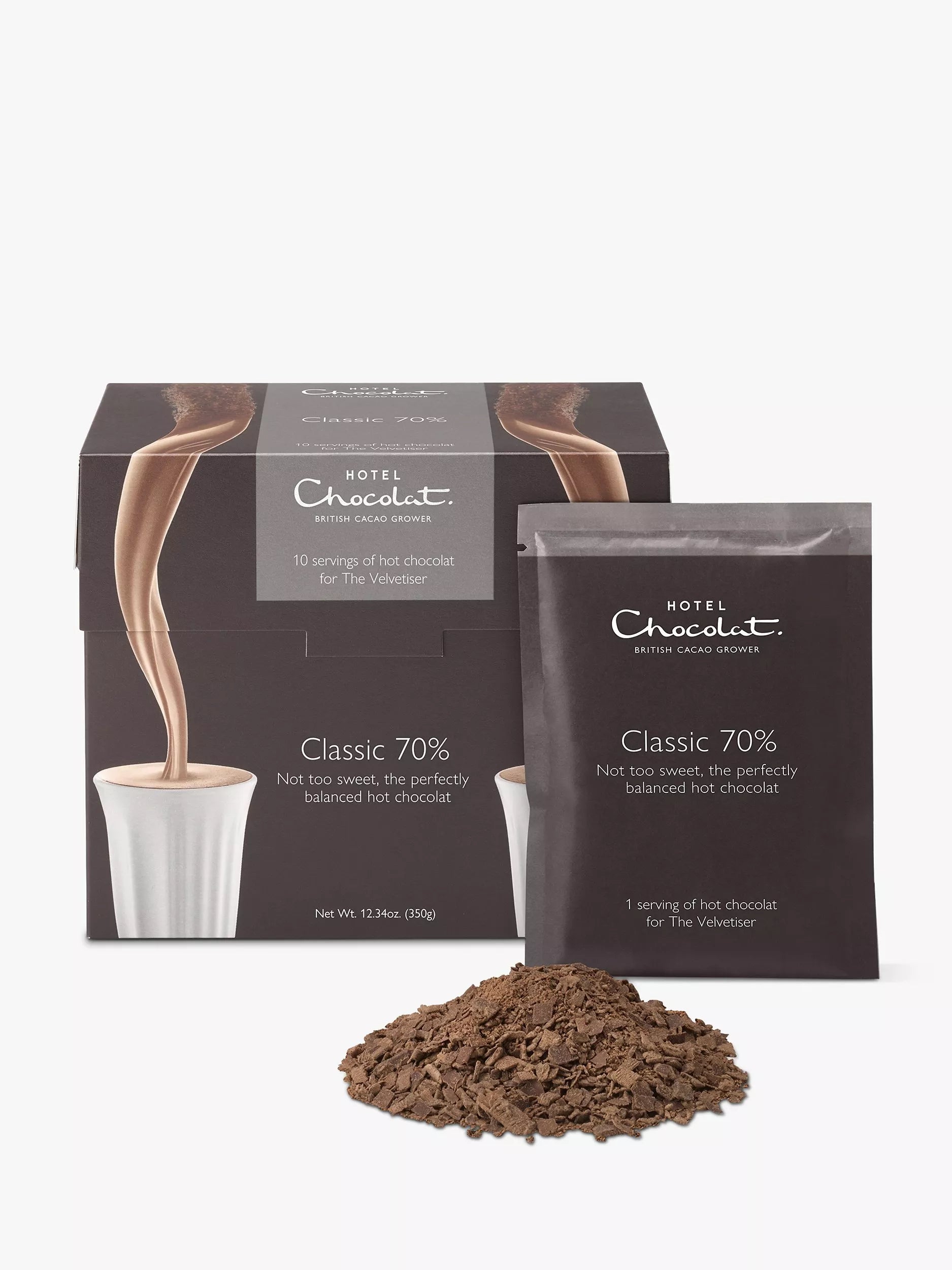 Hotel Chocolat 70% Classic Drinking Chocolate, 10 Sachets, 350g - McGrocer