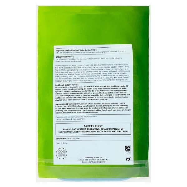 Superdrug Hot Water Bottle 1.7L GOODS Superdrug
