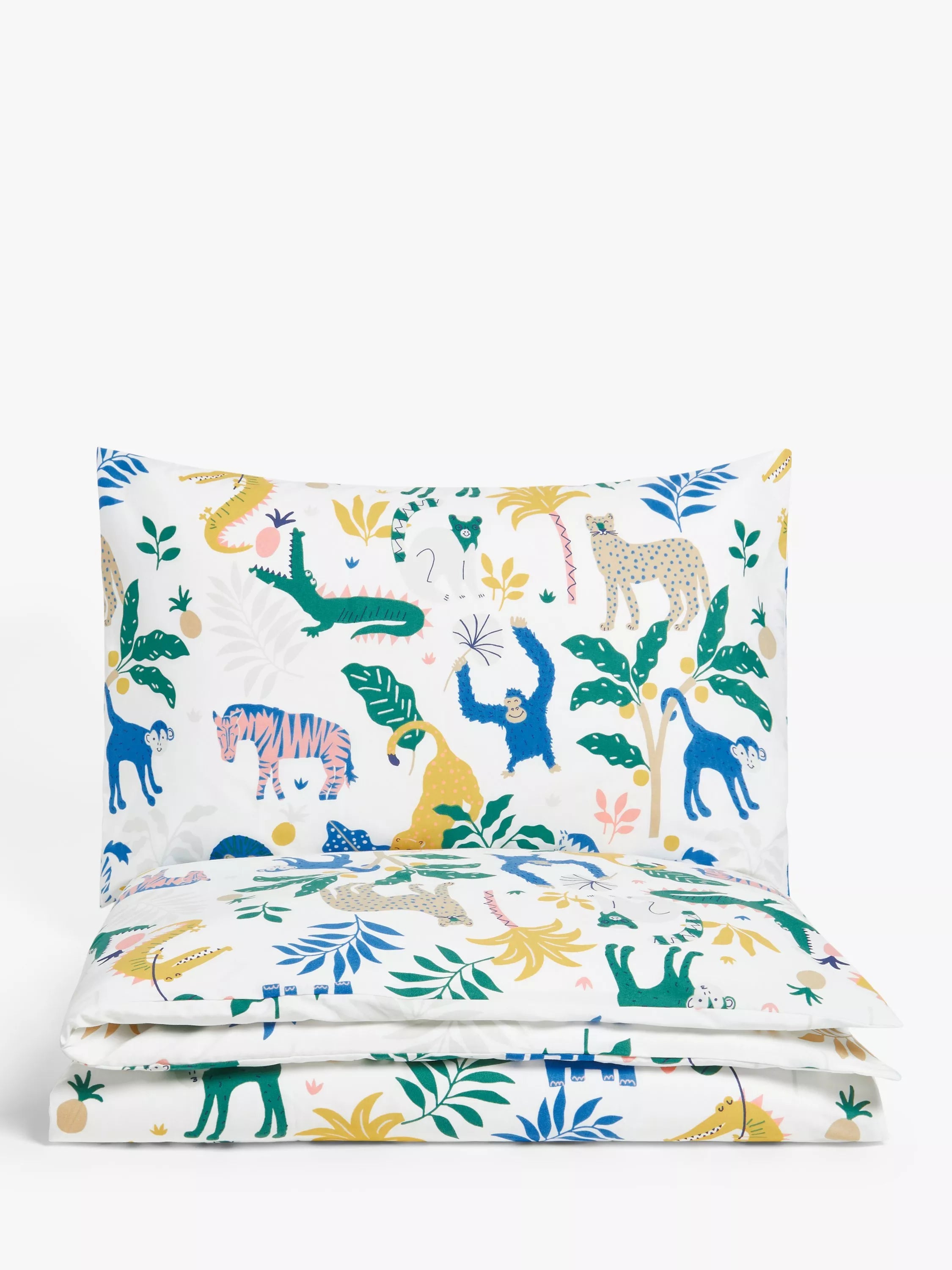 John Lewis ANYDAY Easy Care Jungle Boogie Reversible Duvet Cover and Pillowcase Set - McGrocer