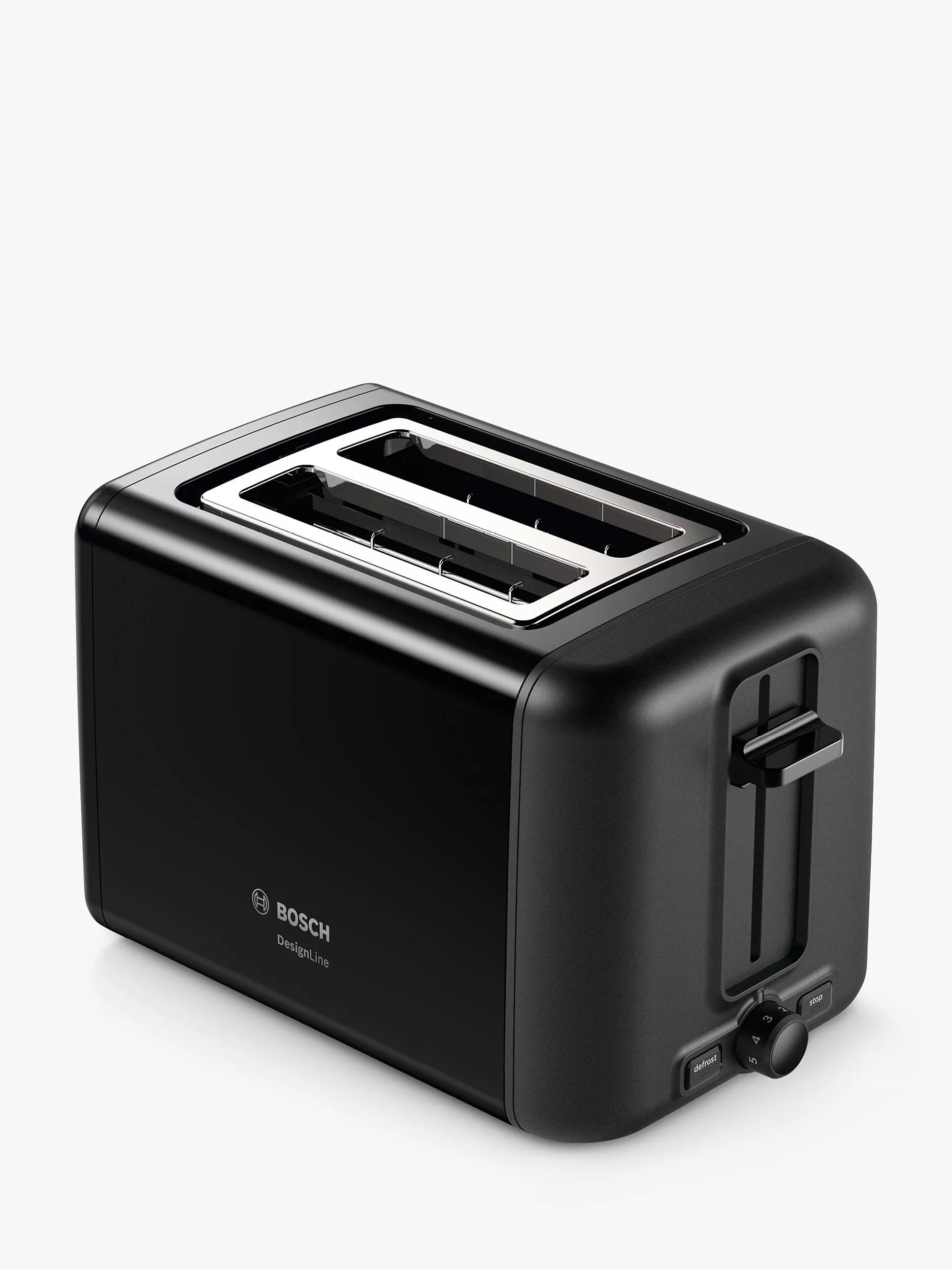 Bosch Design Line TAT3P423GB Variable Controls 2 Slot Stainless Steel Toaster, Black - McGrocer