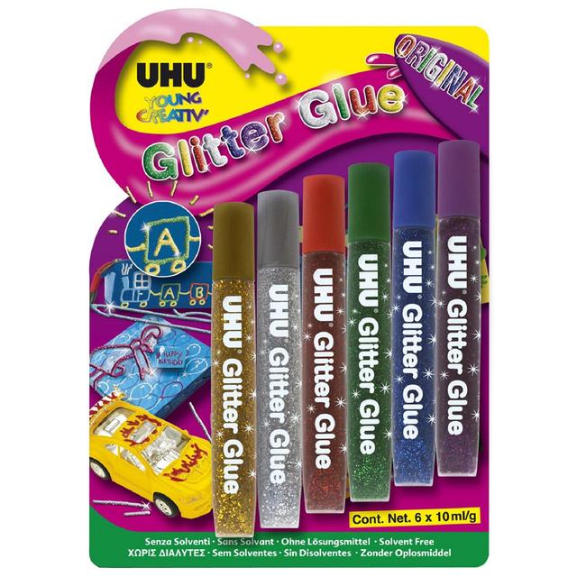 UHU Glitter Glue Original 10ml 6 per pack GOODS M&S