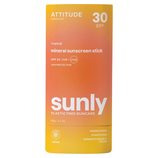 ATTITUDE Sunly - Sunscreen Stick - Tropical - 30 SPF 60g - McGrocer